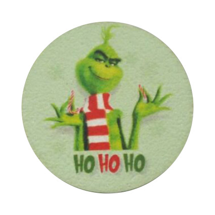 Nyomtatott fa tábla - Grincs "Ho Ho Ho" 5cm