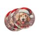Nyomtatott fa tábla - Karácsonyi golden retriever 3db/csom