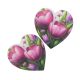 Nyomtatott dekorkarton -Tulipános szív 10cm 2db/csomag