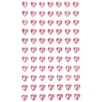   Öntapadó szív alakú barack színű félgyöngy 1 cm 77 db/levél