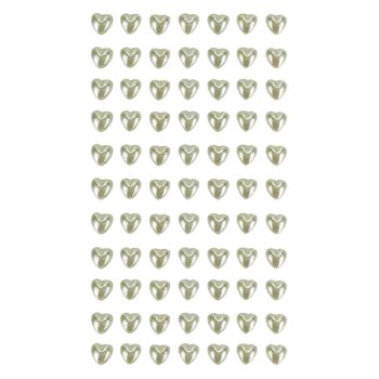   Öntapadó szív alakú krém színű félgyöngy 1 cm 77 db/levél