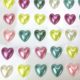 Öntapadó szív alakú színes félgyöngy 1 cm 77 db/levél