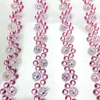   Öntapadós strassz füzér 0,8cm x 26cm 6 db/levél rózsaszín