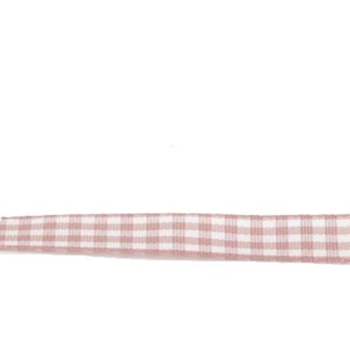 Kockás szalag 1cm széles rózsaszín