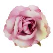 Fodros mini rózsafej 4cm krém-rózsaszín