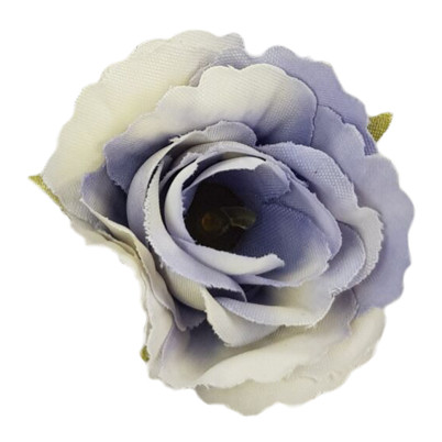 Fodros mini rózsafej 4cm vintage kék
