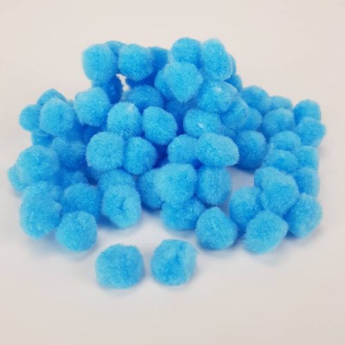 Pompon 1,5cm kék 100 darabos csomag