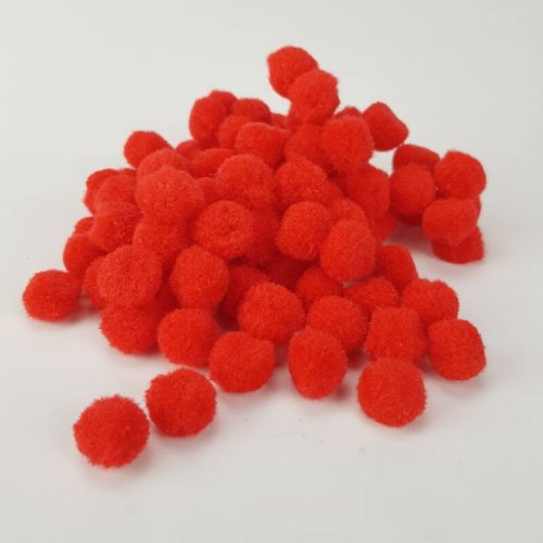 Pompon 1,5cm piros 100 darabos csomag