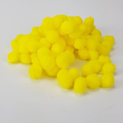 Pompon 1,5cm sárga 100 darabos csomag