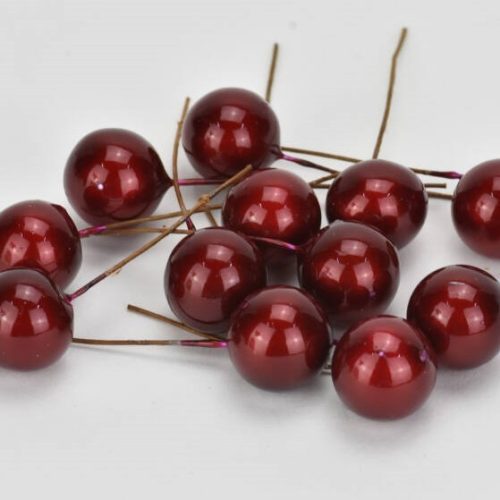 Drótos bogyó piros 1,8cm | 12 darabos csomag