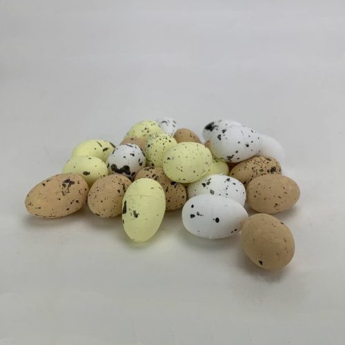 Festett polisztirol tojások - természetes színek 2cm x 3cm 24db/cs.