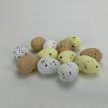 Festett polisztirol tojások - természetes színek 3cm x 4cm 12db/cs.