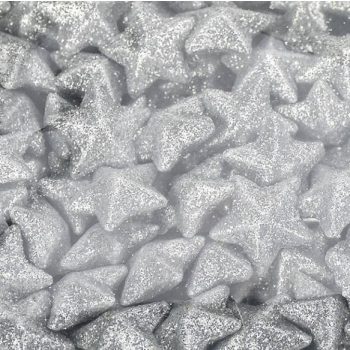 Polisztirol csillag 2cm csillámos ezüst