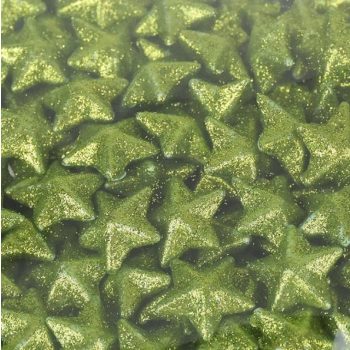 Polisztirol csillag 2cm csillámos oliva