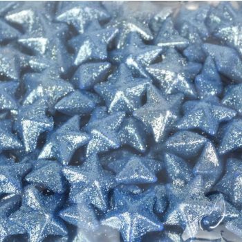 Polisztirol csillag 2cm csillámos country kék