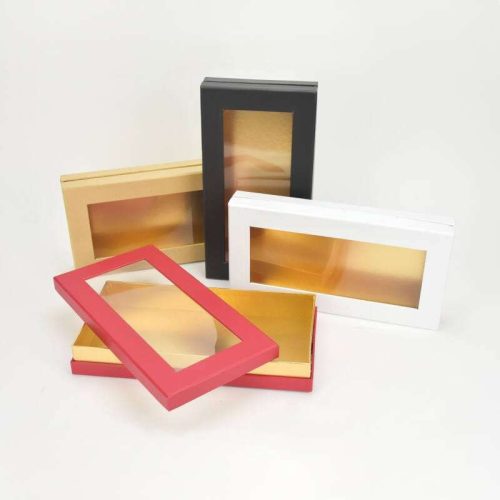 Lapos tégla papír doboz arany belsővel, több választható színben