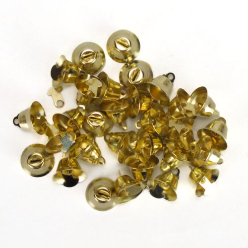 Fém csengettyű arany színű 1,6cm x 1,6cm | 30 darabos csomag