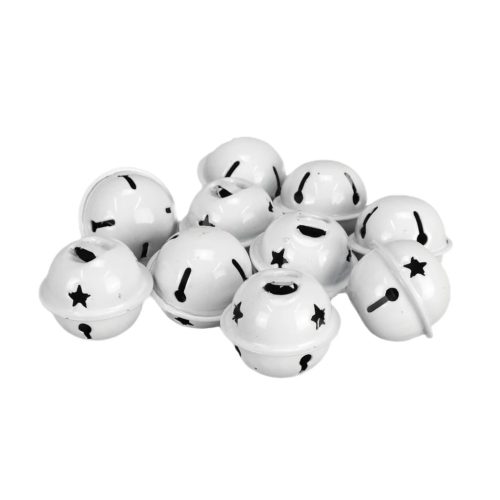Fém kolomp fehér 3x2,5cm 10db/csomag