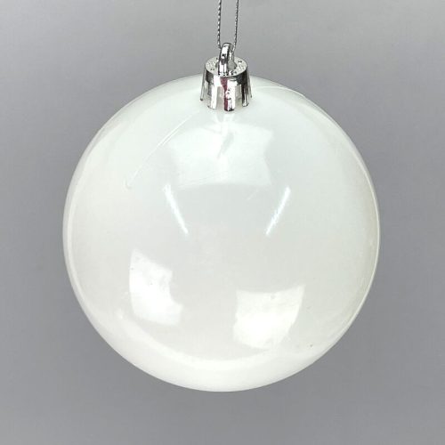 Fehér műanyag díszíthető gömb 8cm