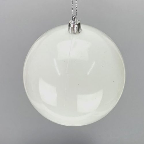 Fehér műanyag díszíthető gömb 10cm