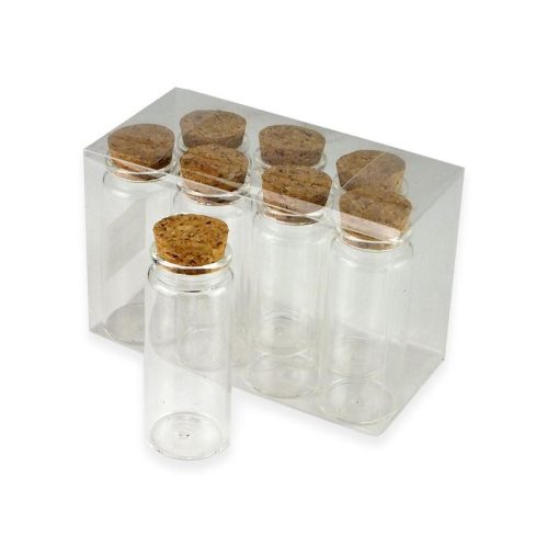 Üvegcse parafadugóval 3,7*9cm 8db/csomag