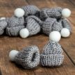 Mini kötött sapka 5cm szürke