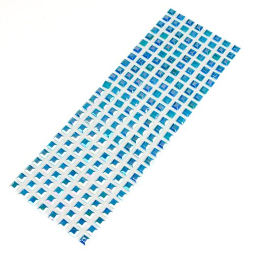 Gyöngyház színű öntapadós négyzetek türkiz színben