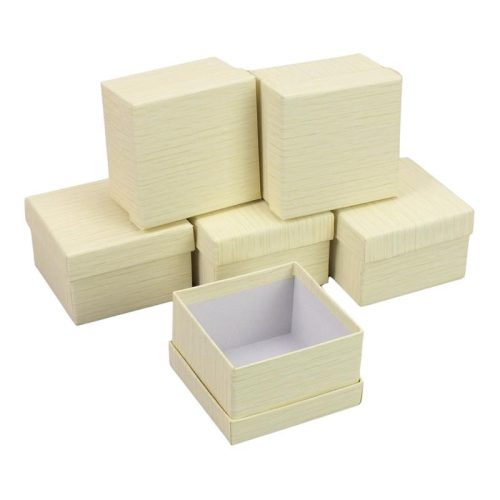 Papírdoboz négyzet 8,5*8,5cm bézs 6db/szett