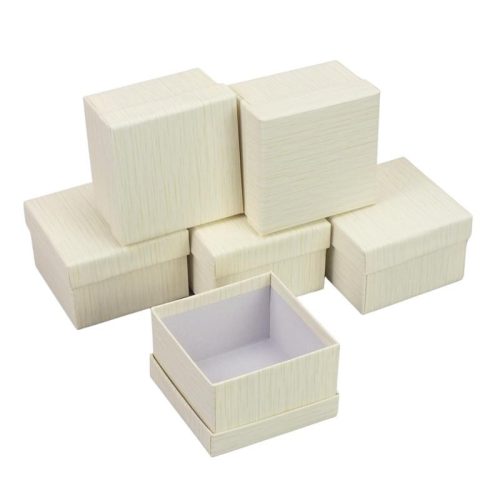 Papírdoboz négyzet 8,5*8,5cm krém 6db/szett