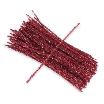 Csillámos zsenília drót - rózsaszín 100db/cs