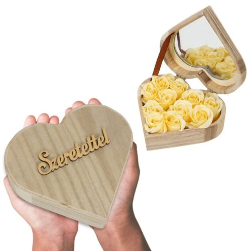 Szappanrózsa szív dobozban krém  "Szeretettel"