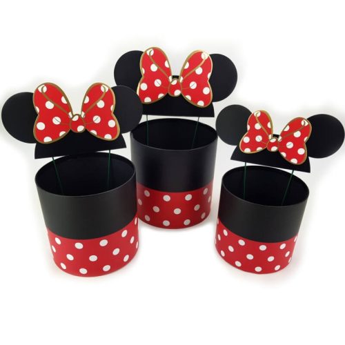 Pöttyös doboz szett beszúrós masnis Mickey fülekkel több rendelhető színben