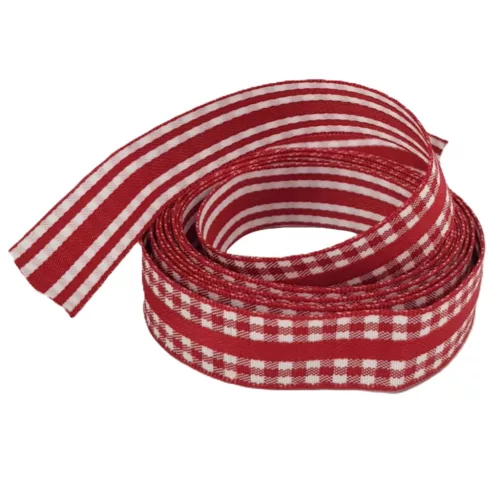 Kétoldalas textilszalag piros 1,5cm x 2m (#001)