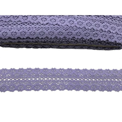 Pamut csipke - antiklila 4,5cm x 20méter