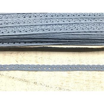 Ódonkék pamut csipke 1cm