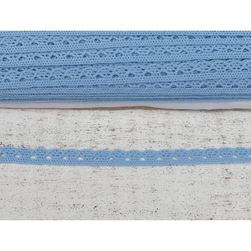 Világoskék pamut csipke 1cm*2méter