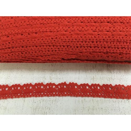 Piros pamut csipke 2cm*2m