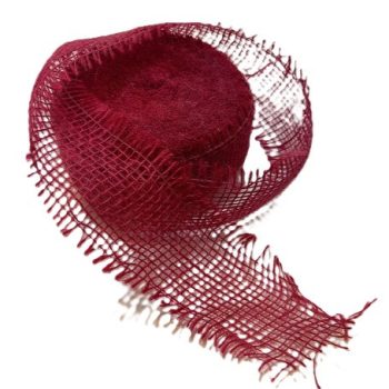 Juta szalag 5cm széles bordó