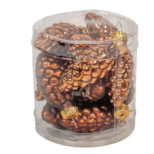 Üveg fenyő akasztós eszpresszó  6cm 12db-os