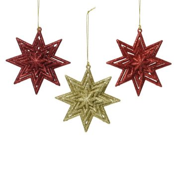 Akasztós csillag dísz műanyag 11cm