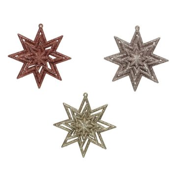 Csillagdísz műanyag akasztós 11cm