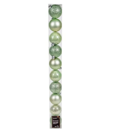 Műanyag gömb jeges menta 6cm 10db-os