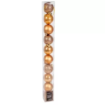 Műanyag gömb karamel barna 6cm 10db-os