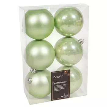 Műanyag gömb jeges menta 8cm 6db-os