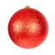 Műanyag gömb glitteres karácsony piros 20cm