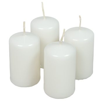 Lakkozott adventi gyertya 70x40mm fehér 4db/csom (db ár)