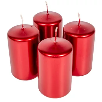 Metál adventi gyertya 80x50mm piros 4db/csom (db ár)