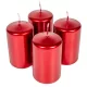 Metál adventi gyertya 80x50mm piros 4db/csom (db ár)