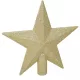 Csillag csúcsdísz glitteres világosarany 19cm