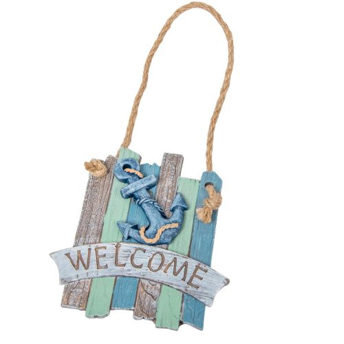 Tengeri akasztós welcome tábla poly kék 12cm